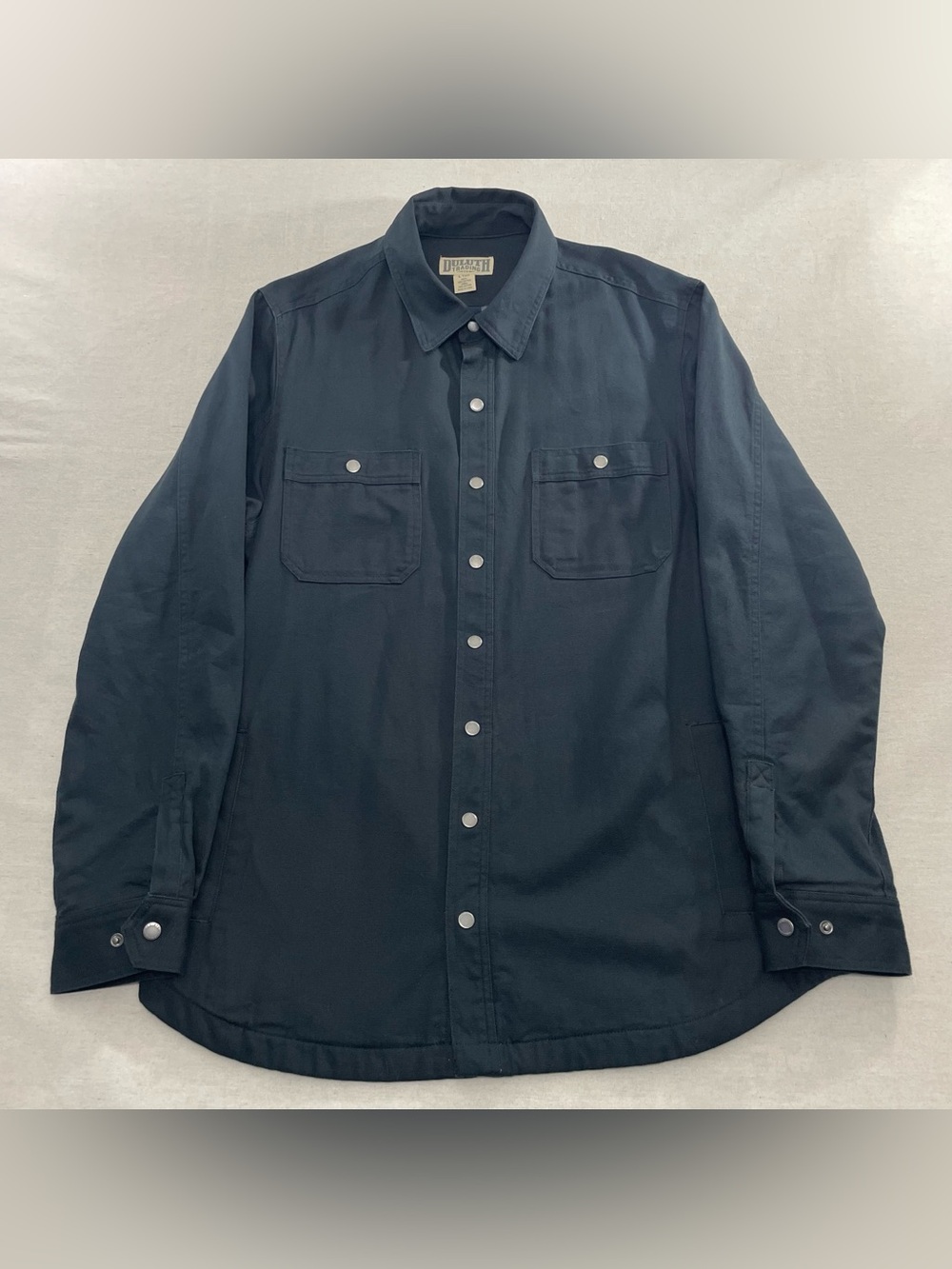 Duluth Trading Canvas Jacket Men's L TALL Black Fire Hose Flannel Plaid Lined